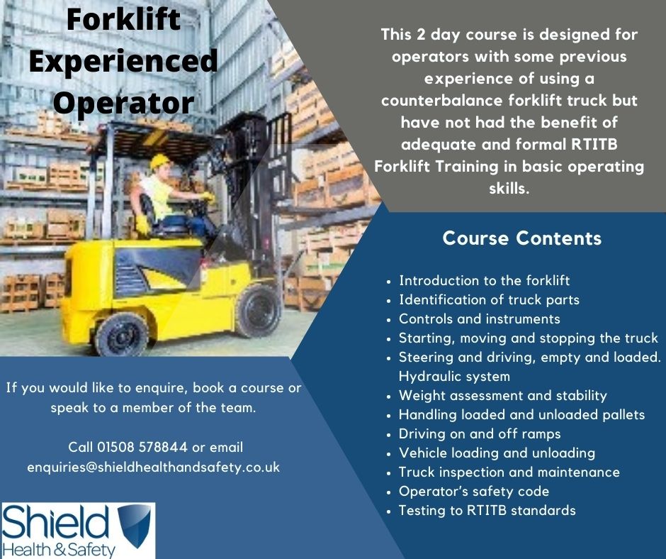 This weeks course highlight is our Experienced Forklift Operator